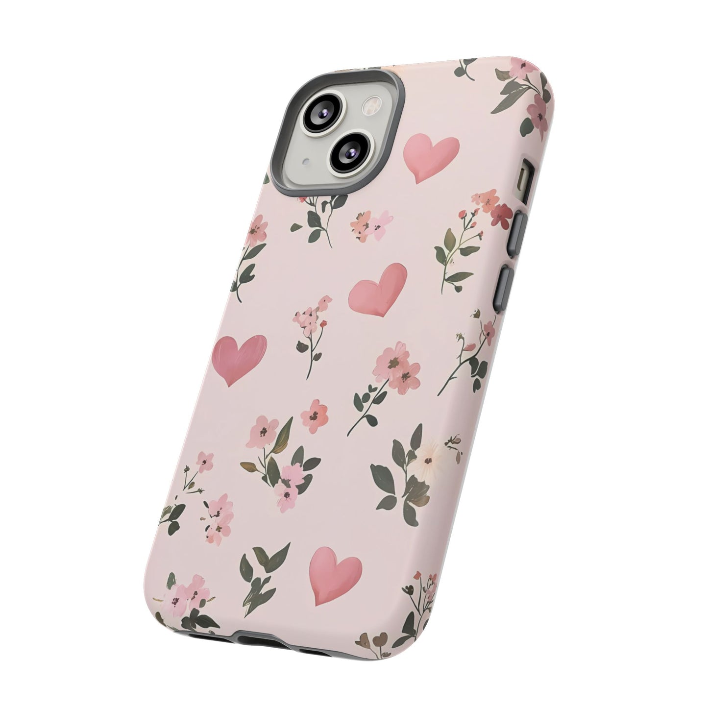 iPhone Case – Cute Pink Heart Flower Design