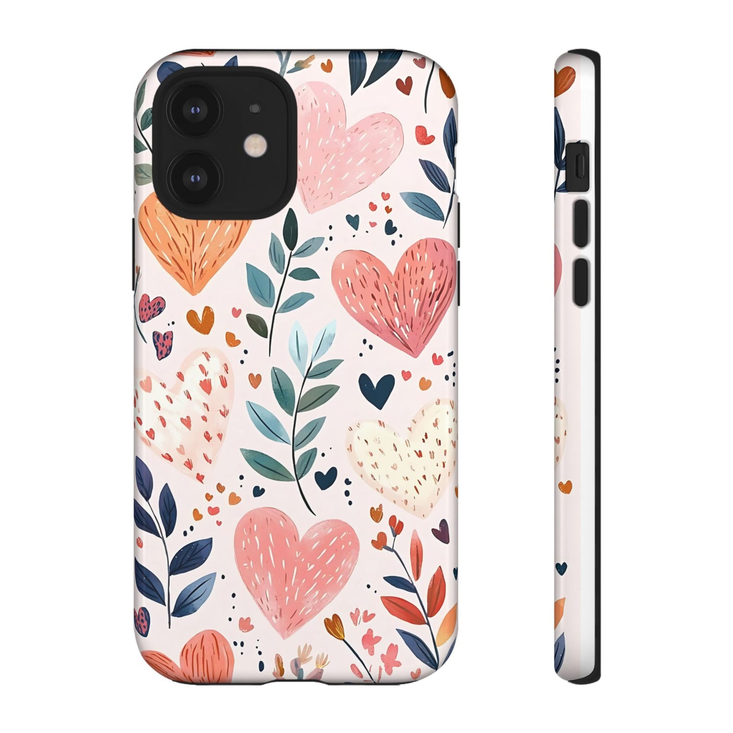 iPhone Case Cute Pink Heart Flower Phone Case Durable Trendy iPhone Tech Accessories