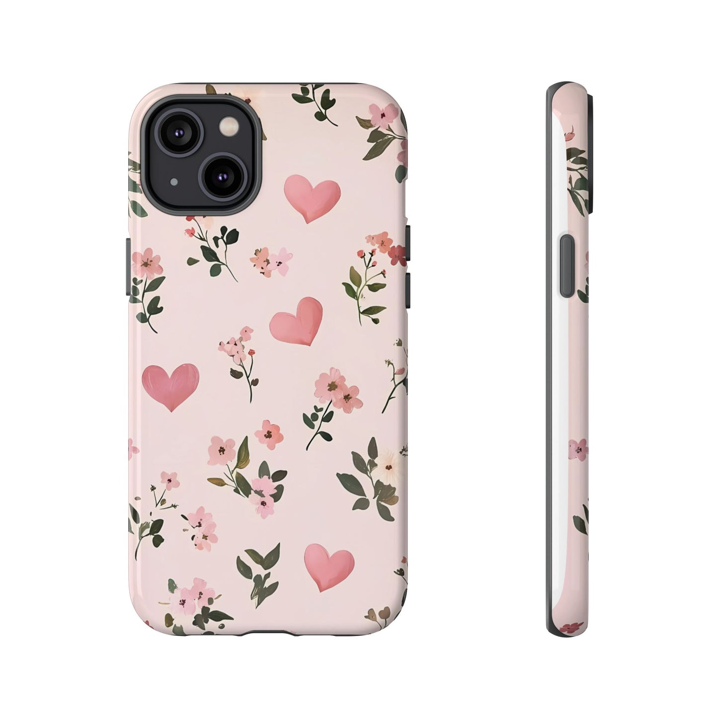 iPhone Case – Cute Pink Heart Flower Design