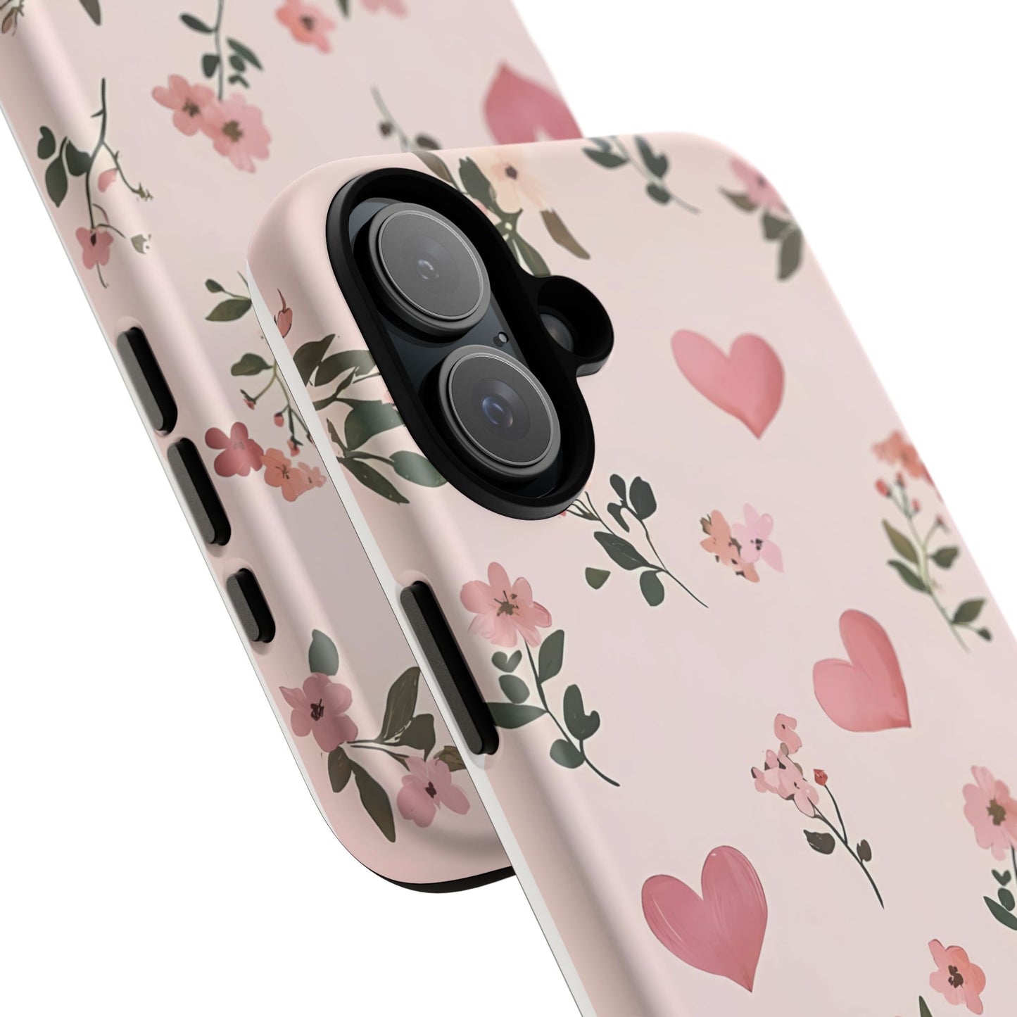 iPhone Case – Cute Pink Heart Flower Design