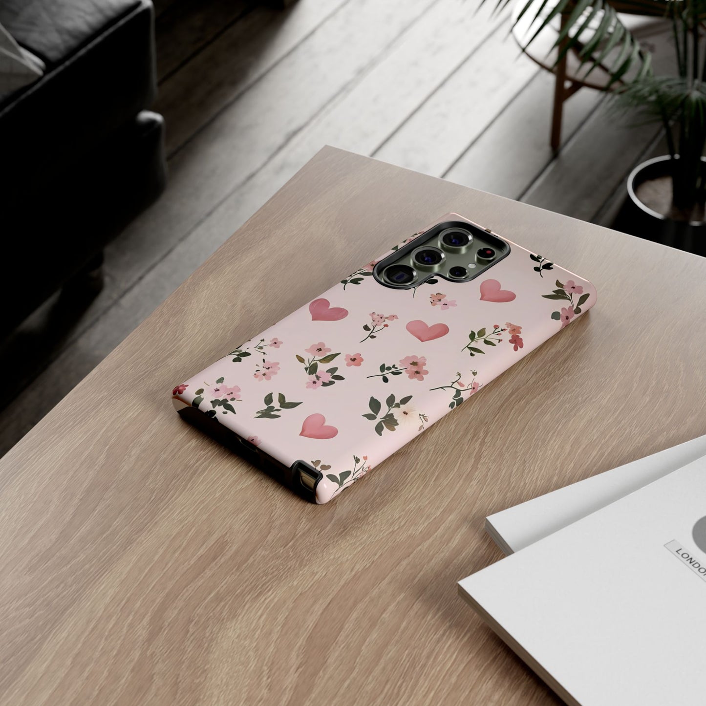 iPhone Case – Cute Pink Heart Flower Design