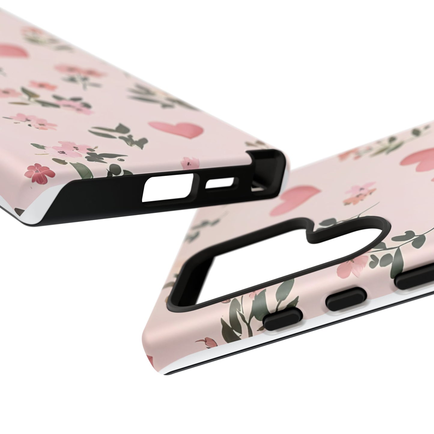 iPhone Case – Cute Pink Heart Flower Design