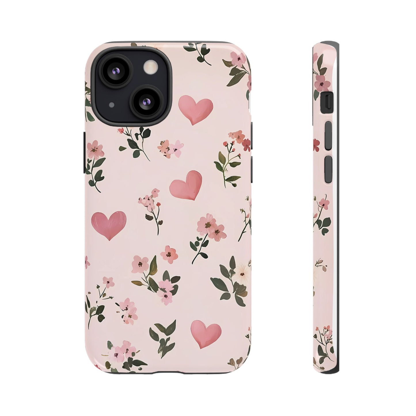 iPhone Case – Cute Pink Heart Flower Design