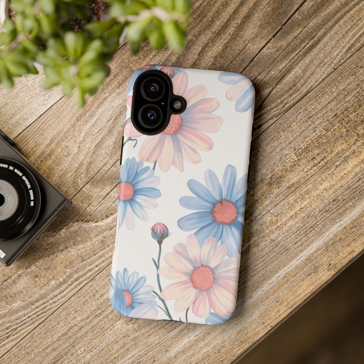 Cute iPhone Case – Blue and Pink Flowers