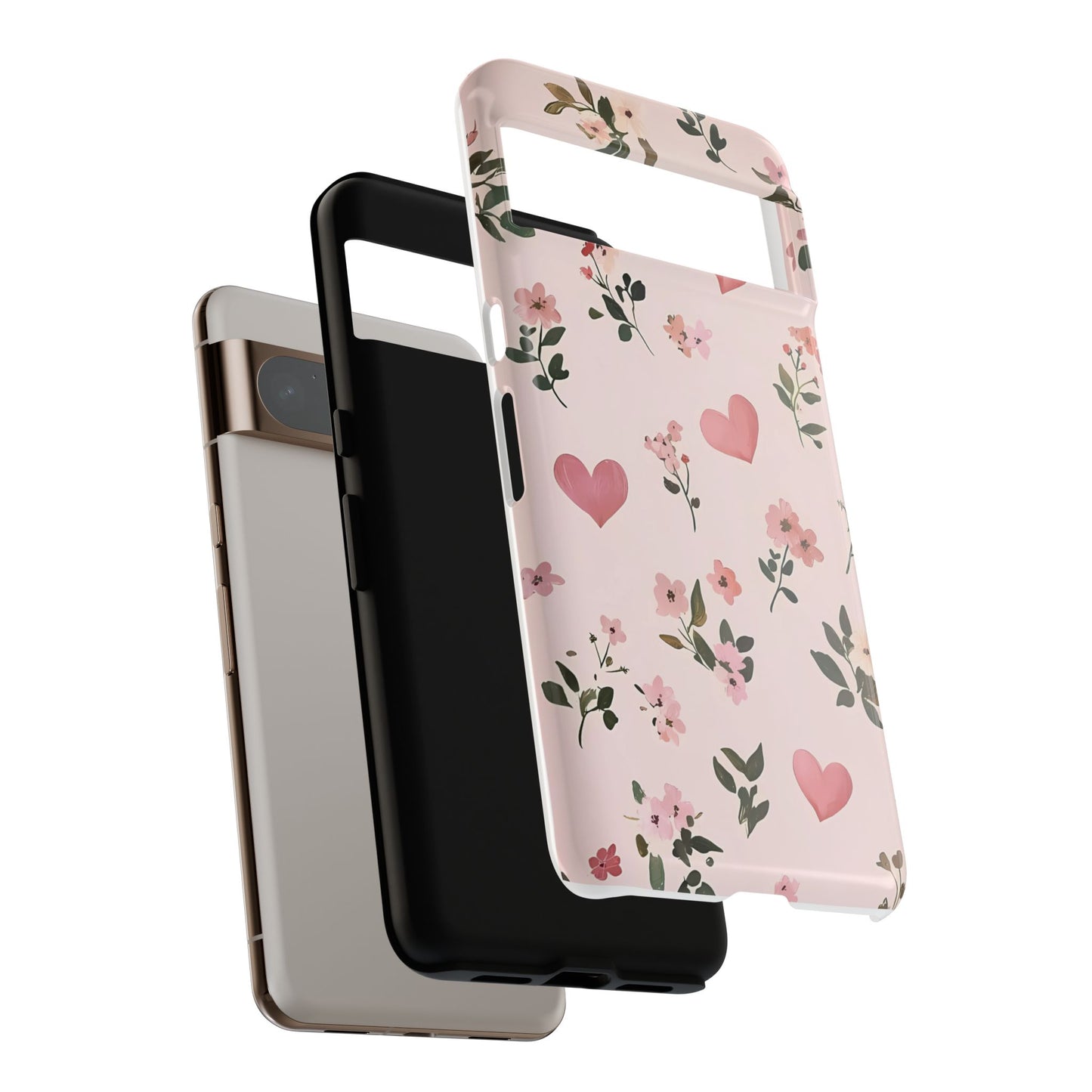 iPhone Case – Cute Pink Heart Flower Design