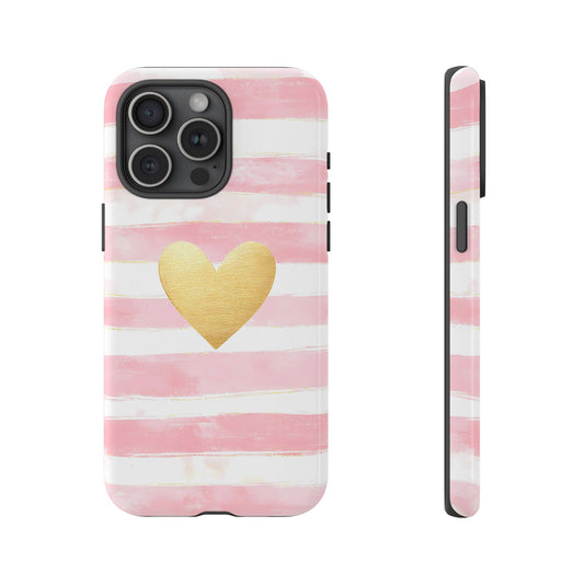 iPhone case - Pink and white striped