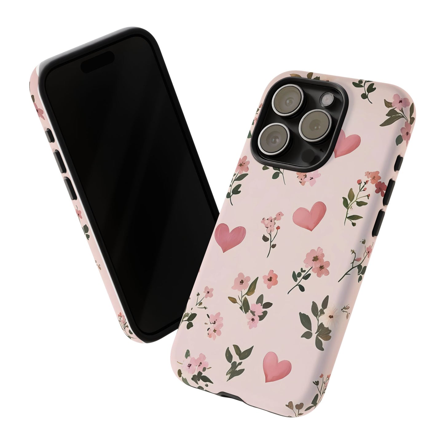 iPhone Case – Cute Pink Heart Flower Design