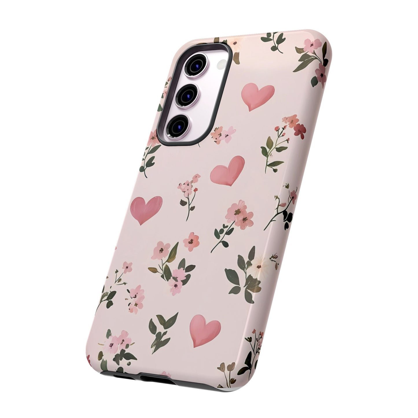 iPhone Case – Cute Pink Heart Flower Design