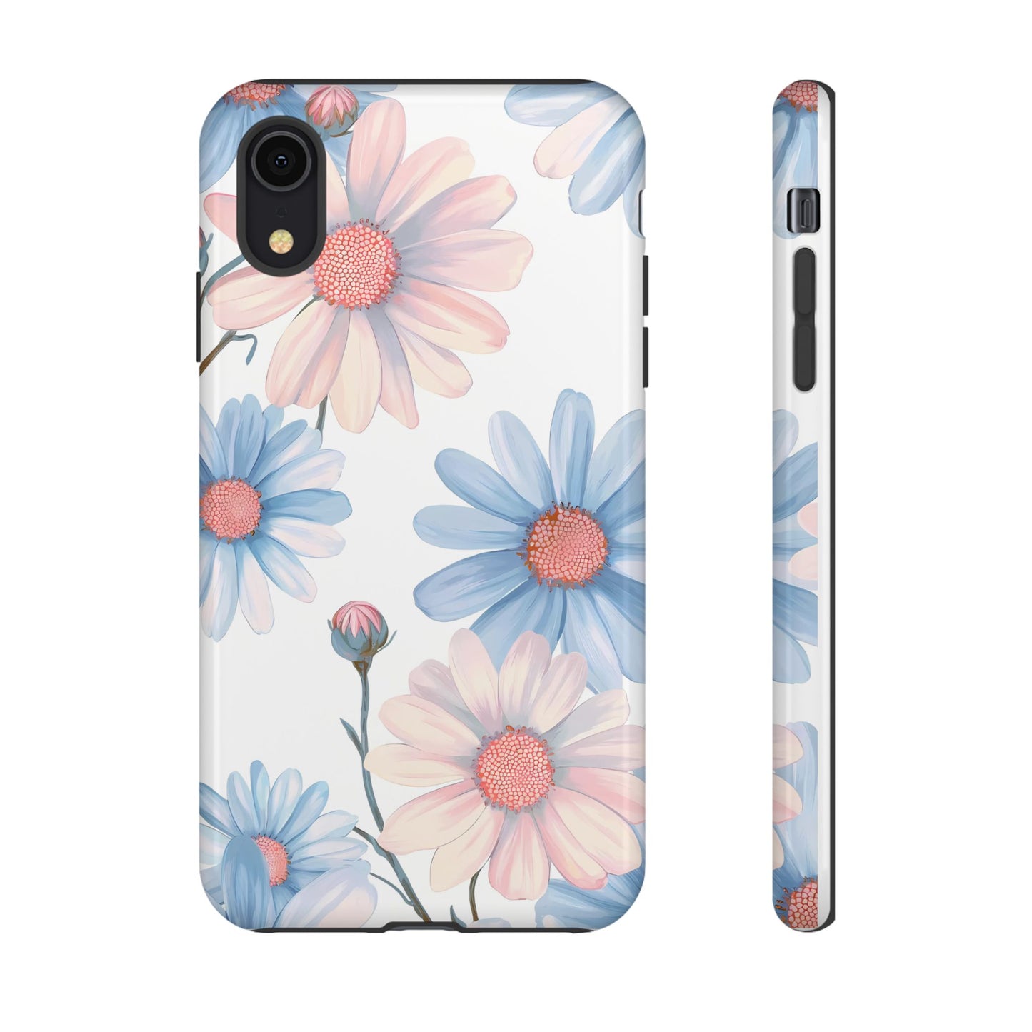 Cute iPhone Case – Blue and Pink Flowers