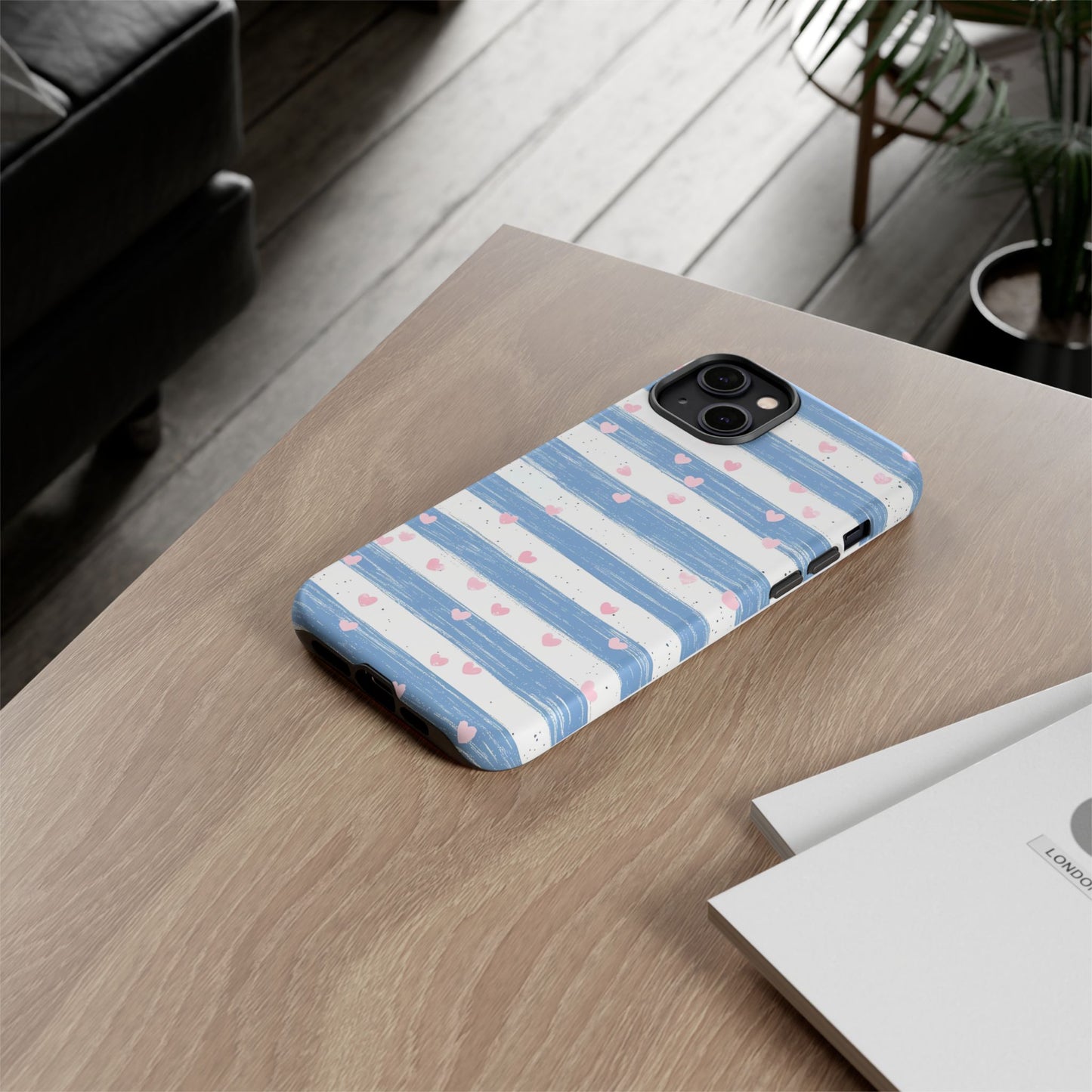 iPhone Case – Blue and White Pattern