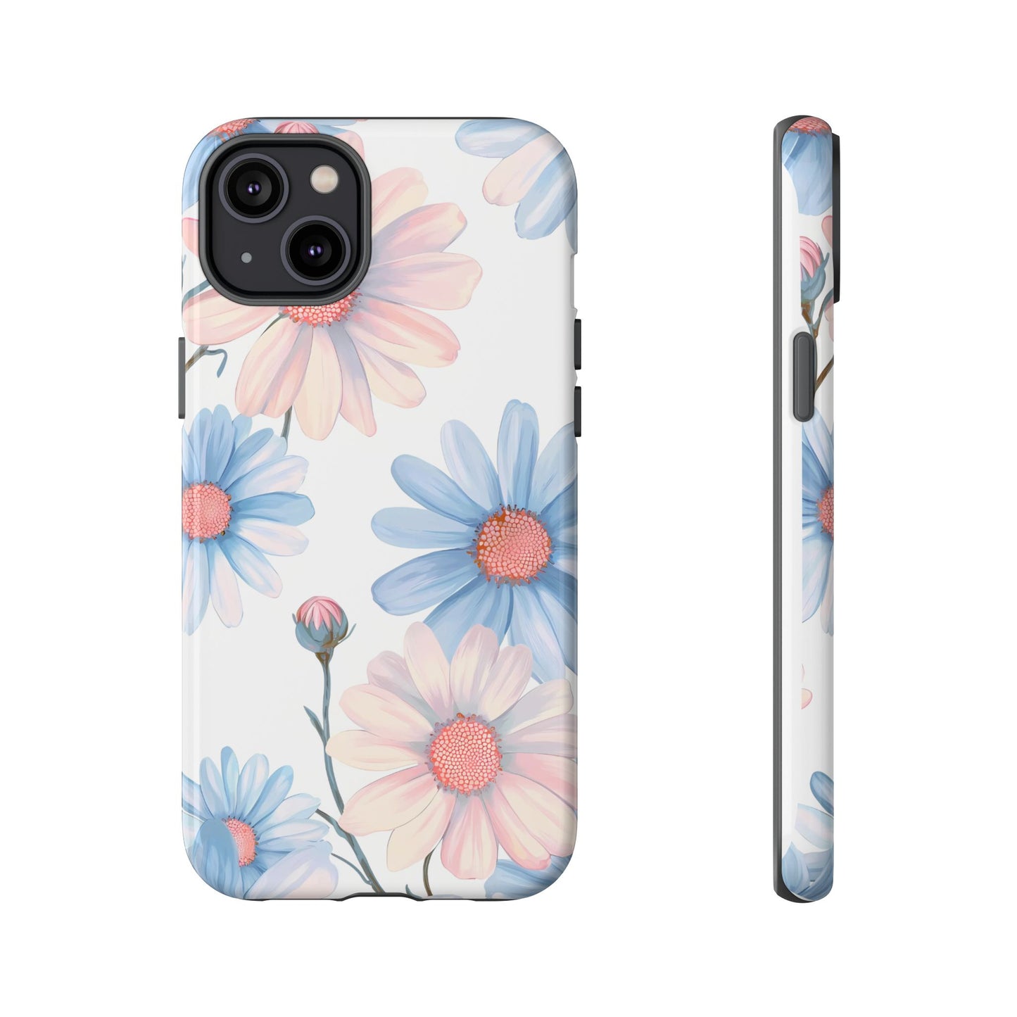 Cute iPhone Case – Blue and Pink Flowers