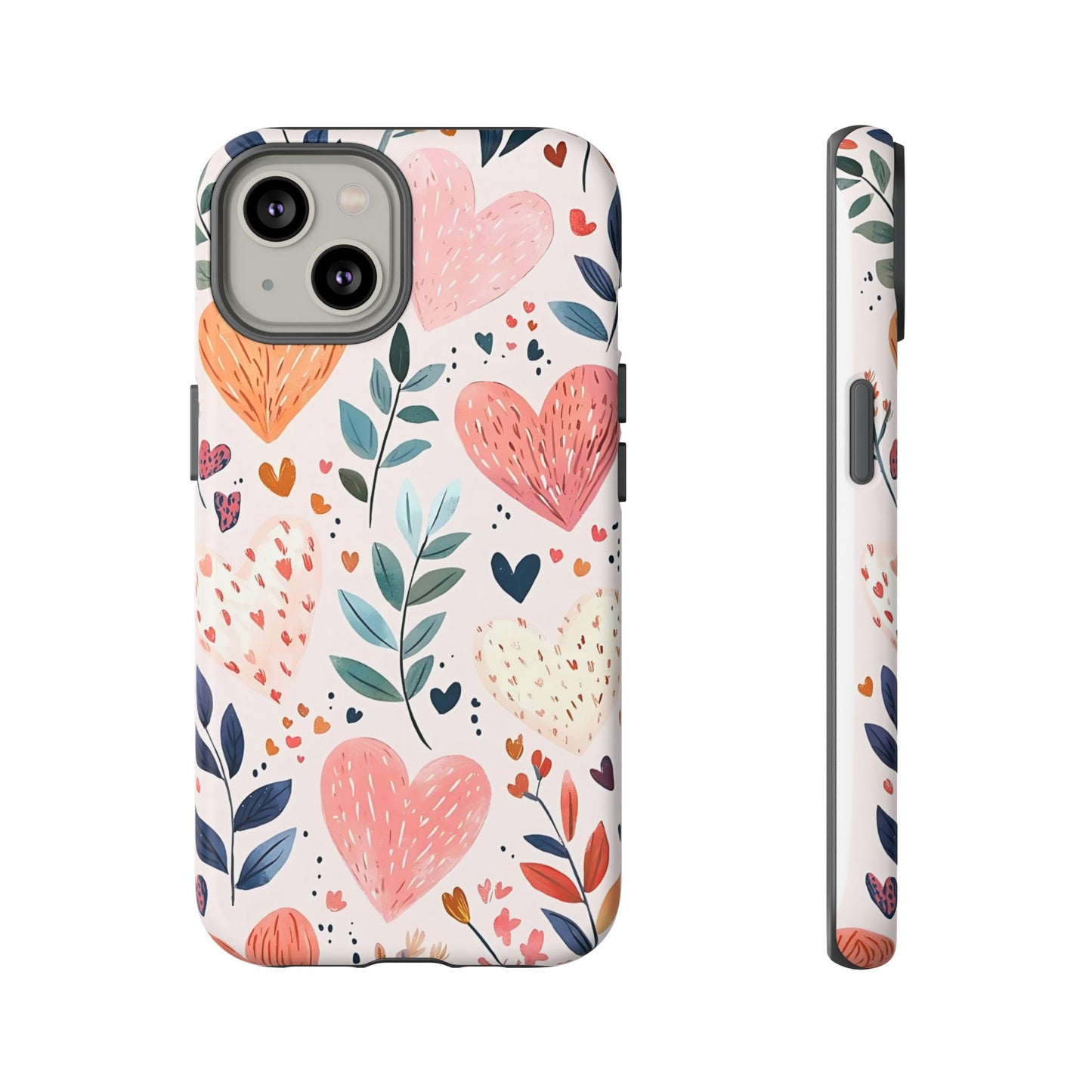 iPhone Case Cute Pink Heart Flower Phone Case Durable Trendy iPhone Tech Accessories