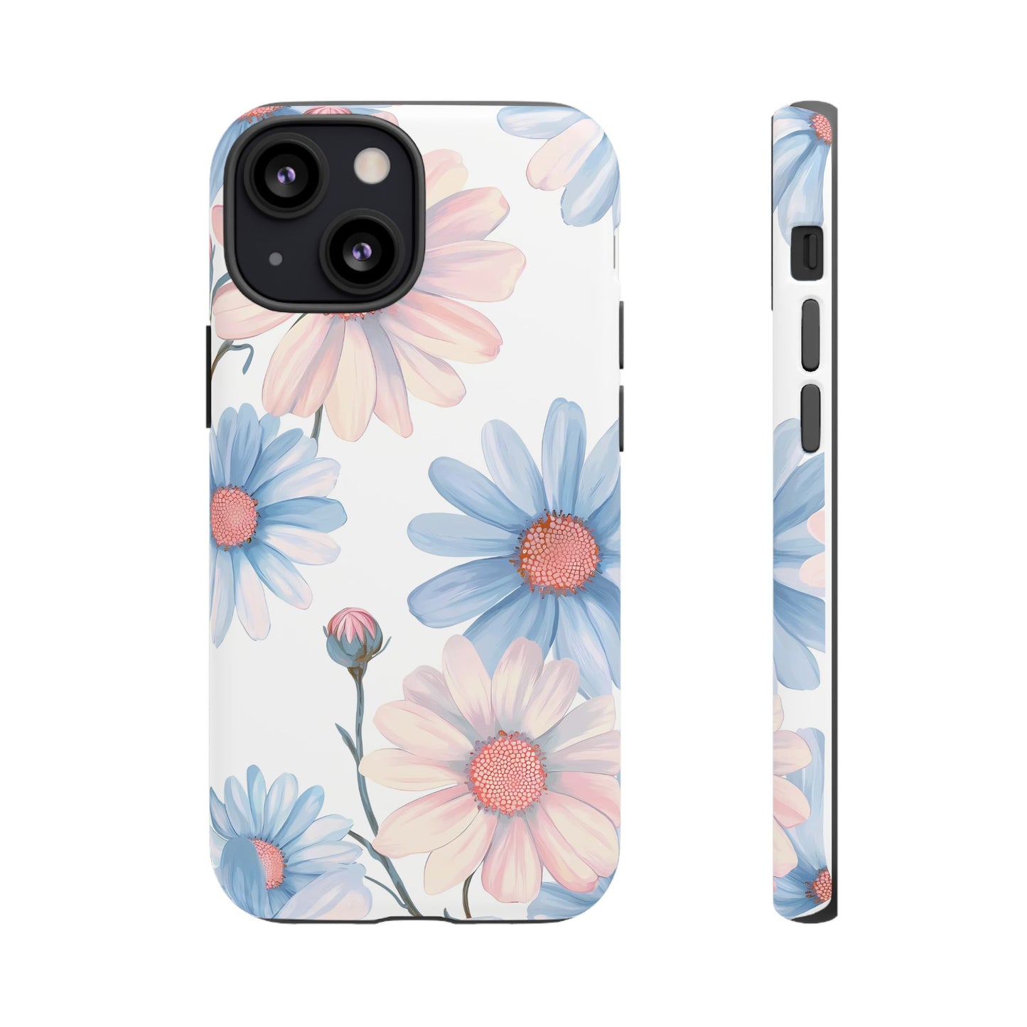 Cute iPhone Case – Blue and Pink Flowers