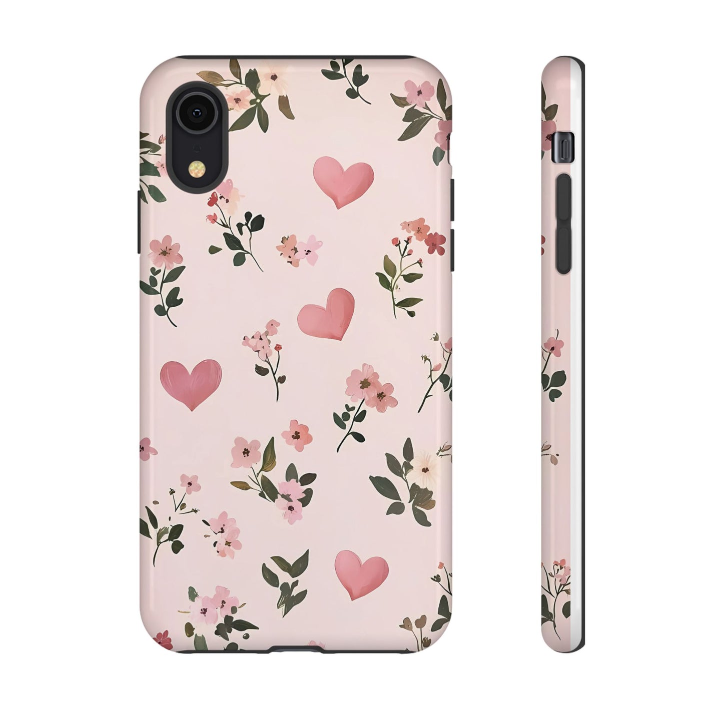 iPhone Case – Cute Pink Heart Flower Design