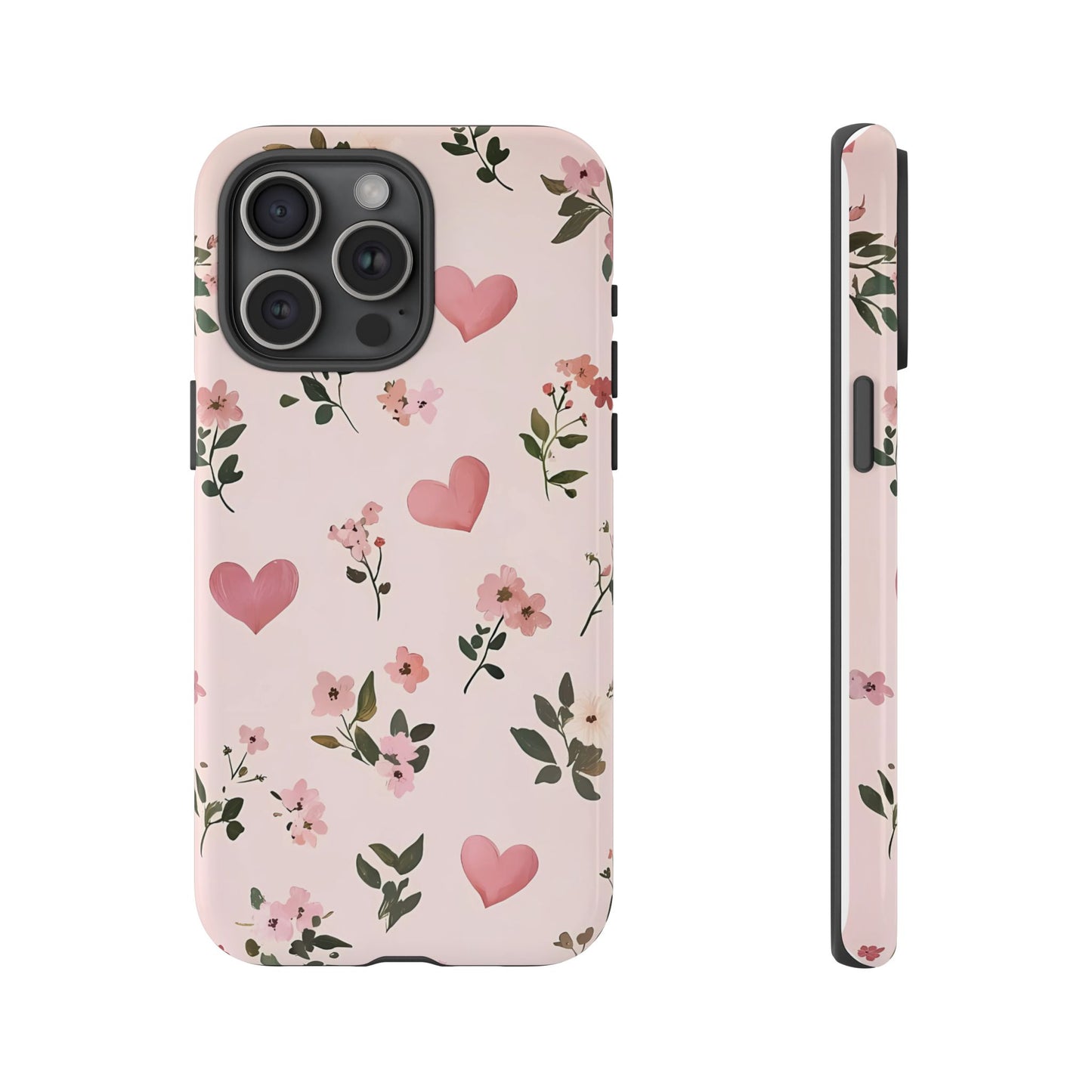 iPhone Case – Cute Pink Heart Flower Design