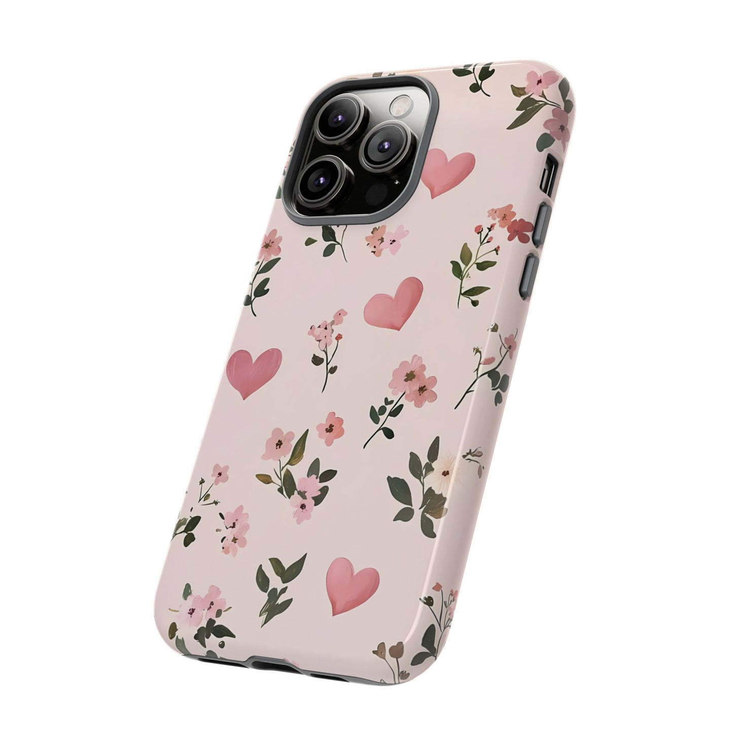 iPhone Case – Cute Pink Heart Flower Design