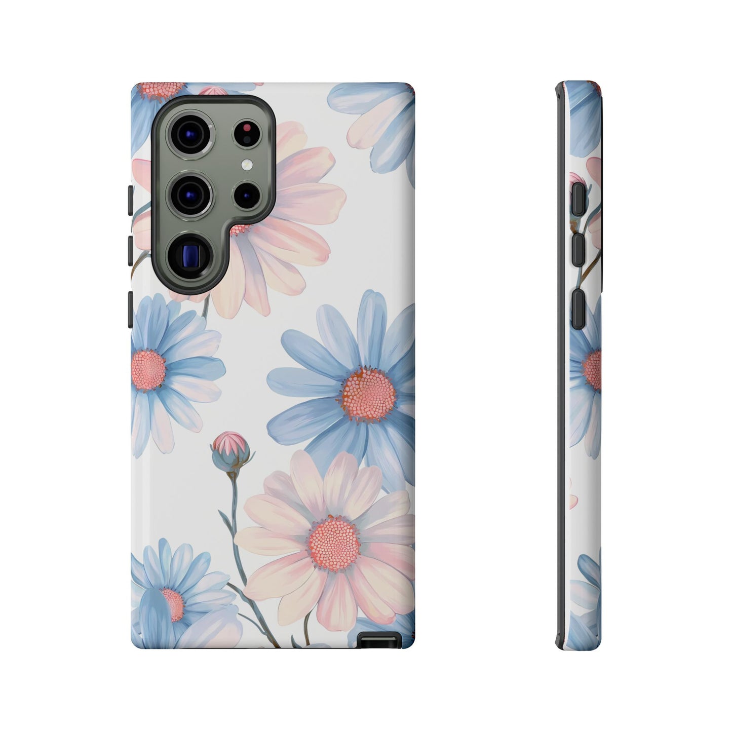 Cute iPhone Case – Blue and Pink Flowers