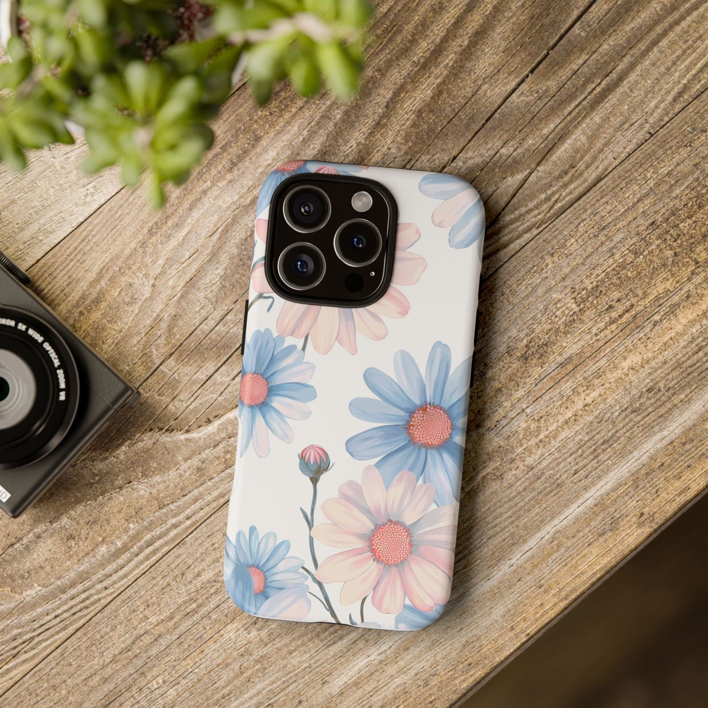 Cute iPhone Case – Blue and Pink Flowers