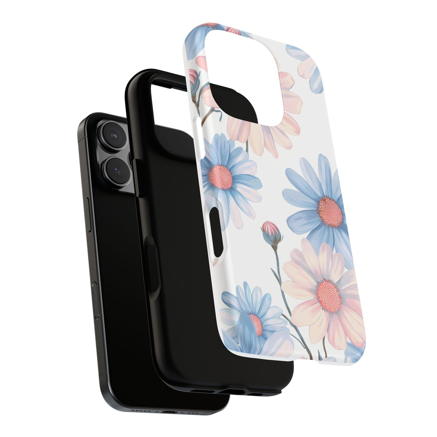 Cute iPhone Case – Blue and Pink Flowers