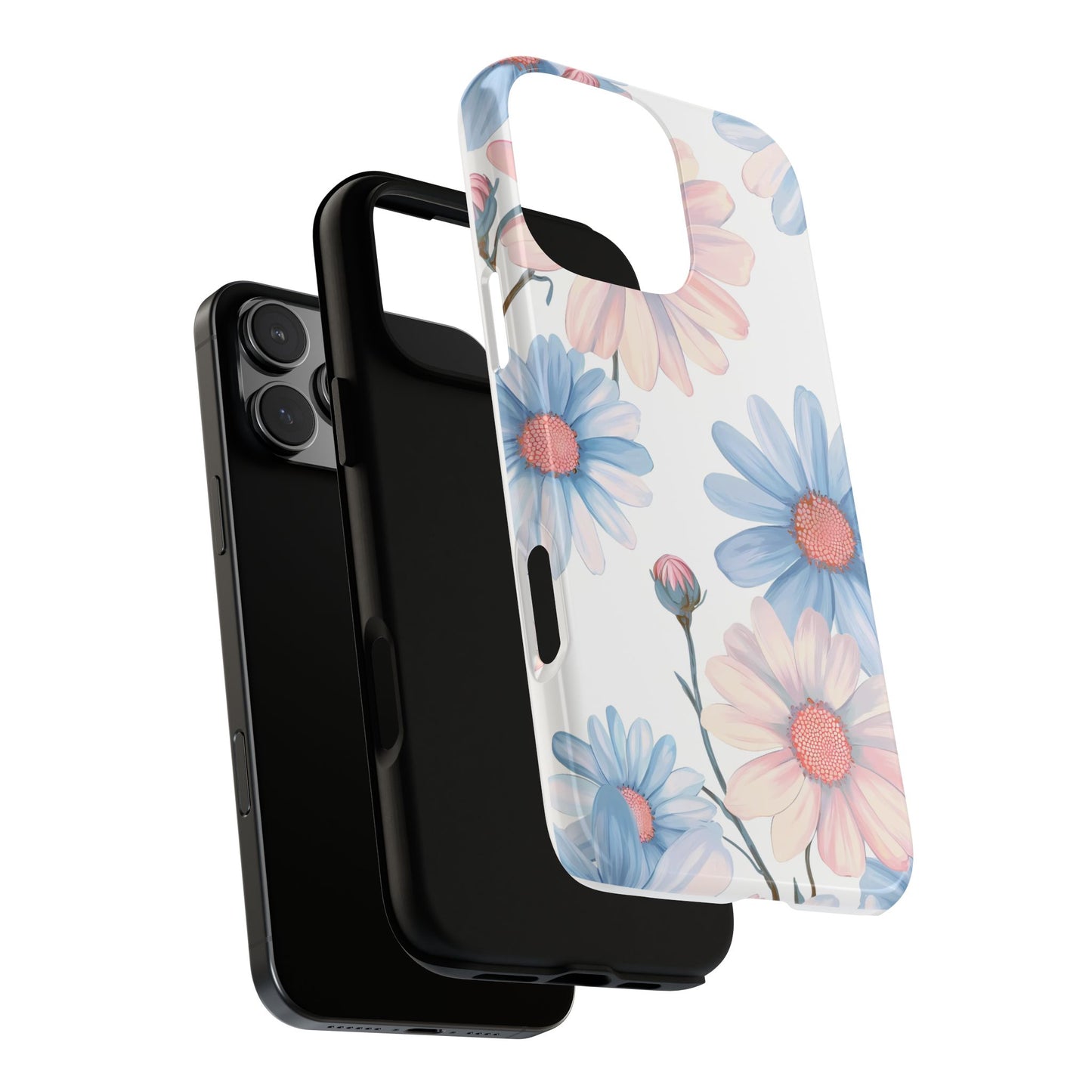 Cute iPhone Case – Blue and Pink Flowers