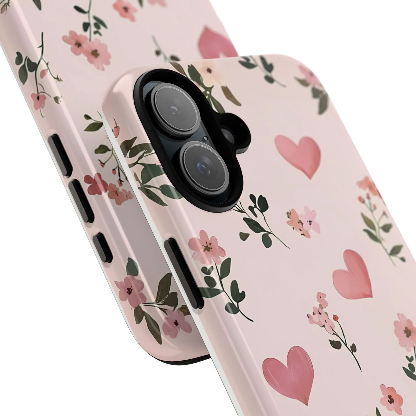 iPhone Case – Cute Pink Heart Flower Design