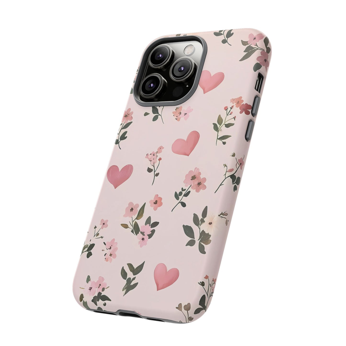 iPhone Case – Cute Pink Heart Flower Design