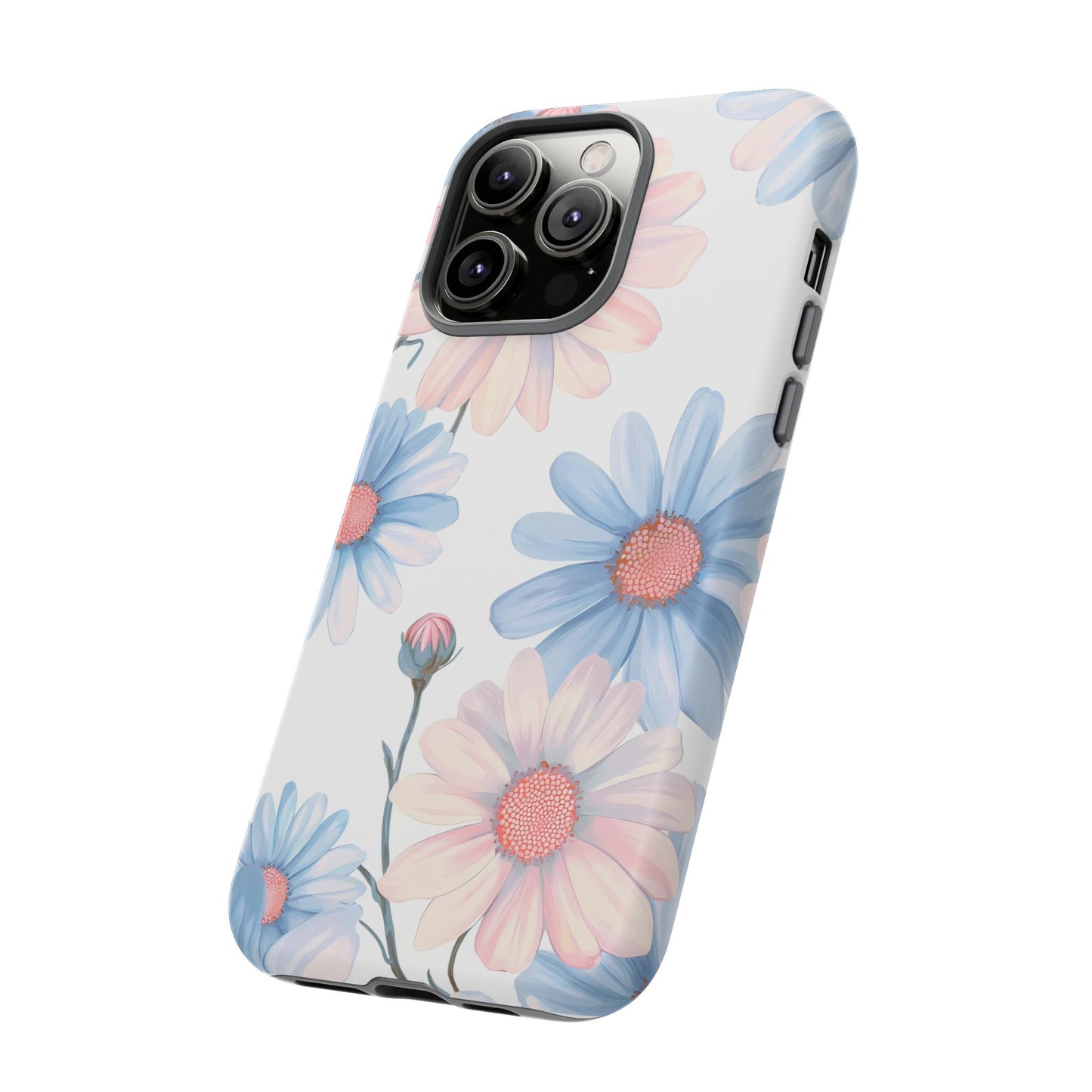 Cute iPhone Case – Blue and Pink Flowers