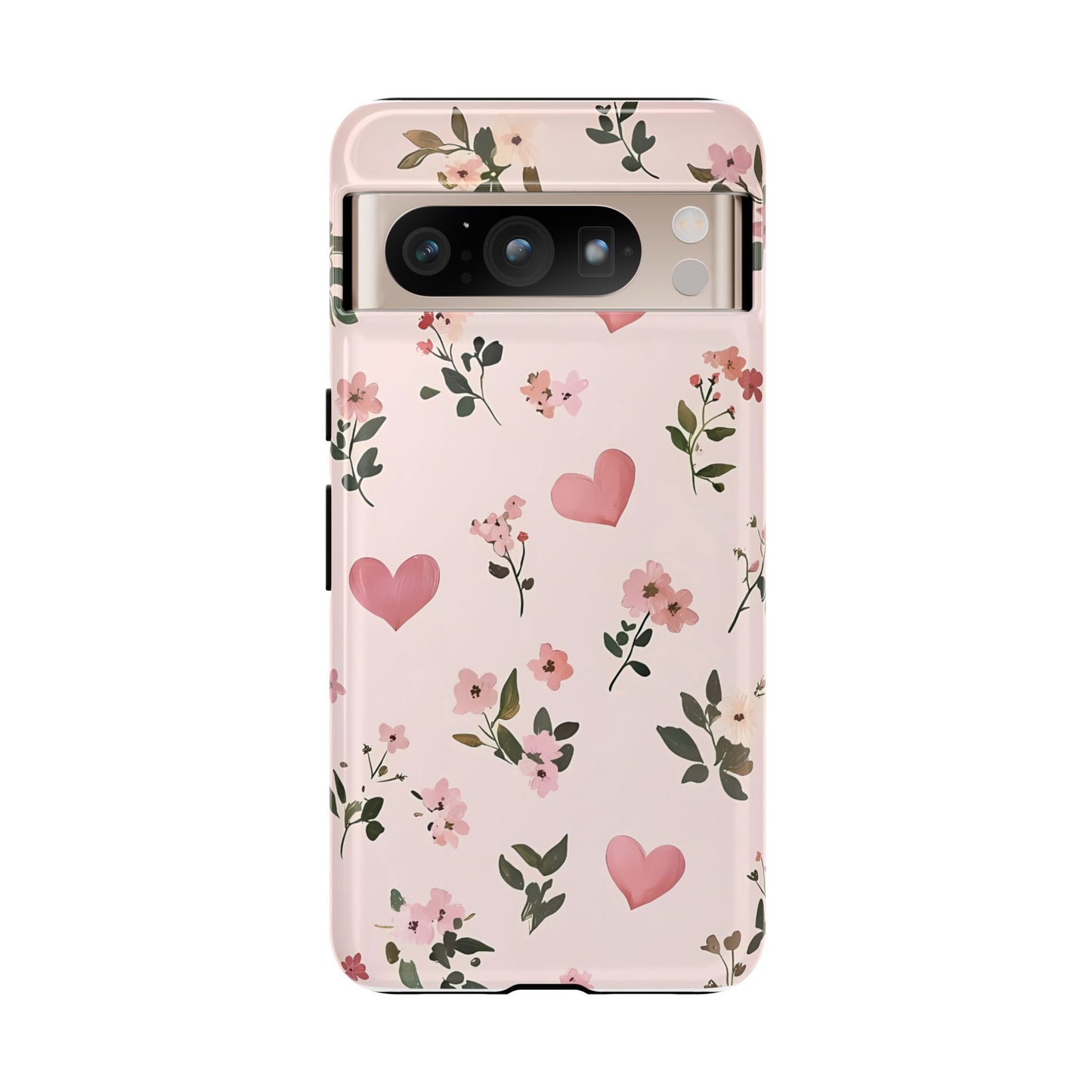 iPhone Case – Cute Pink Heart Flower Design