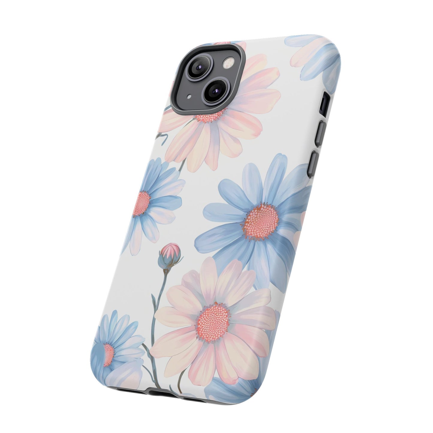 Cute iPhone Case – Blue and Pink Flowers