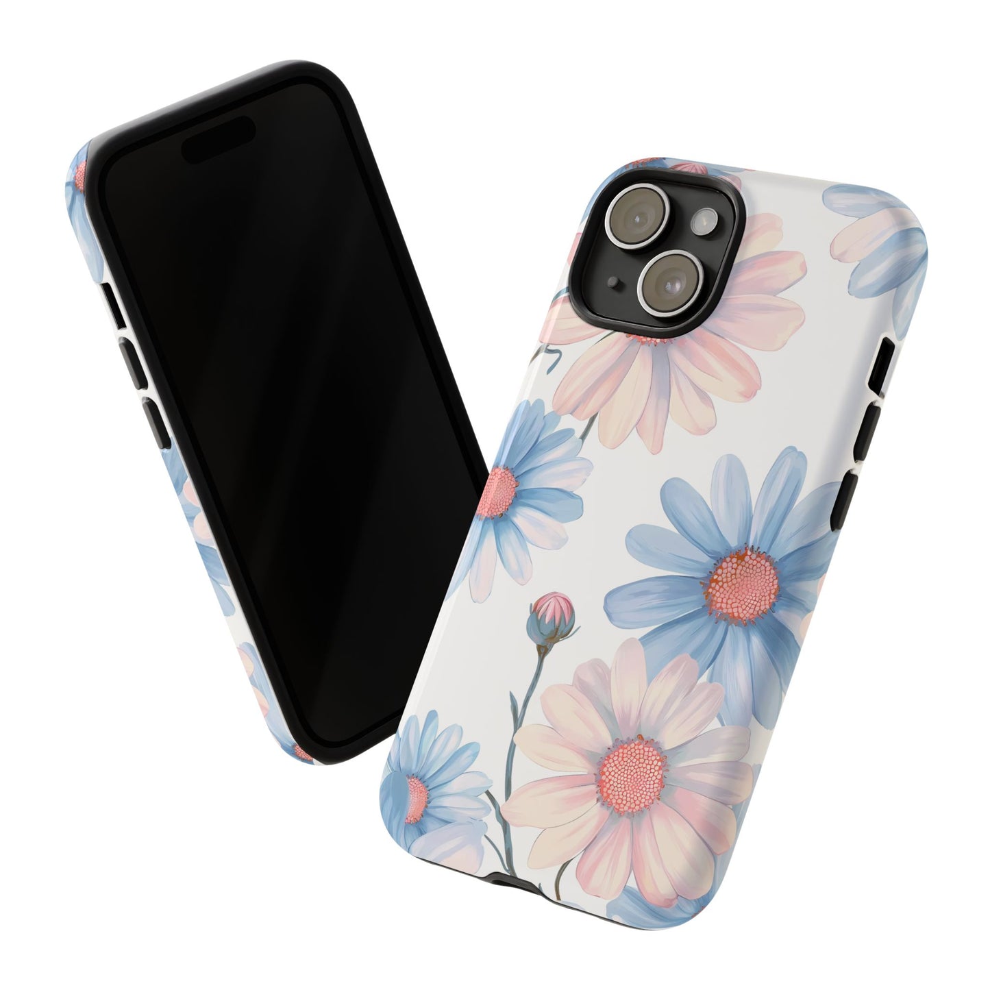 Cute iPhone Case – Blue and Pink Flowers