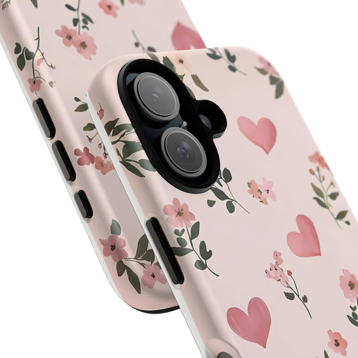 iPhone Case – Cute Pink Heart Flower Design