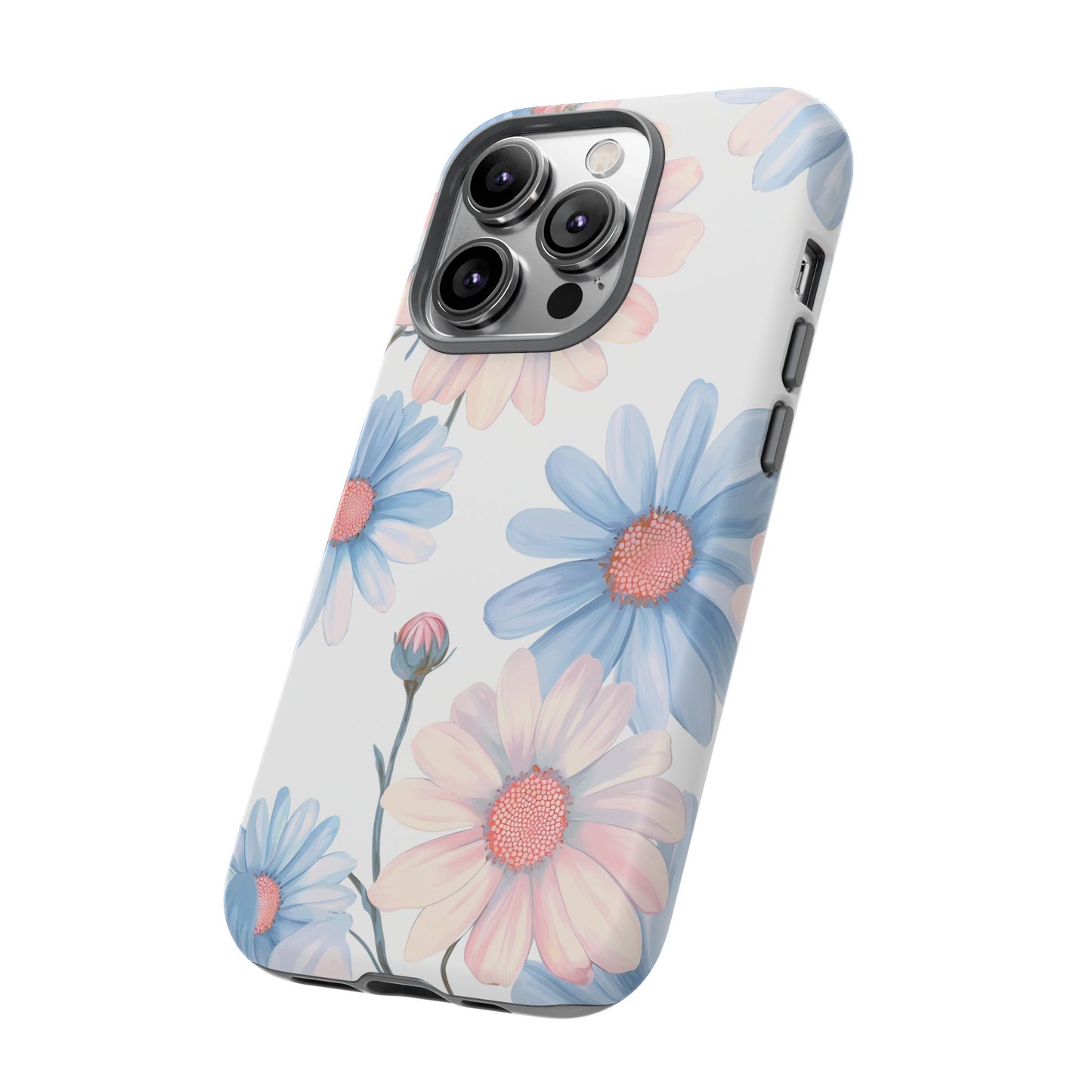 Cute iPhone Case – Blue and Pink Flowers