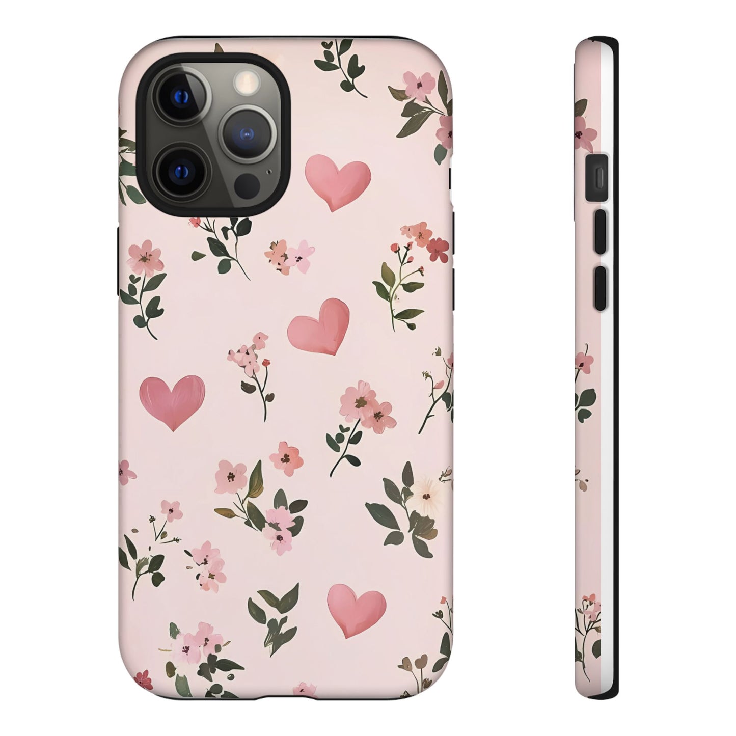 iPhone Case – Cute Pink Heart Flower Design