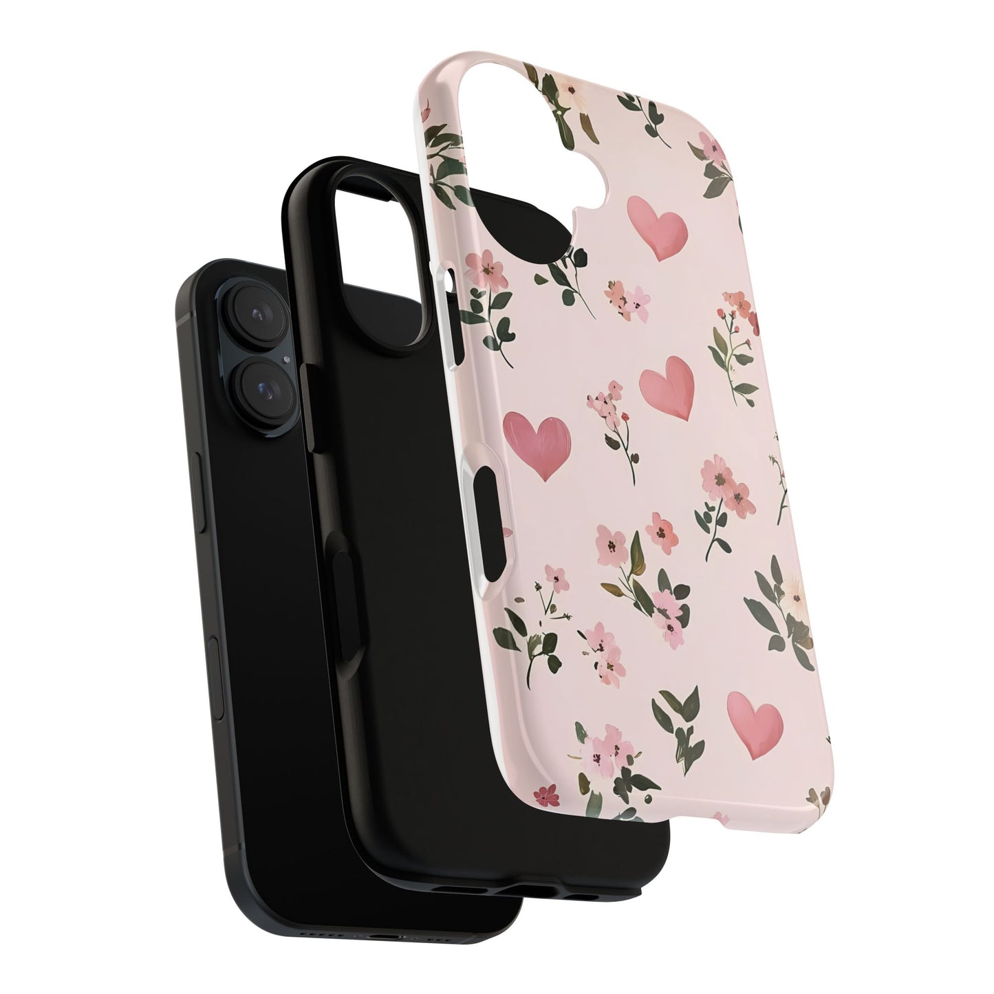 iPhone Case – Cute Pink Heart Flower Design