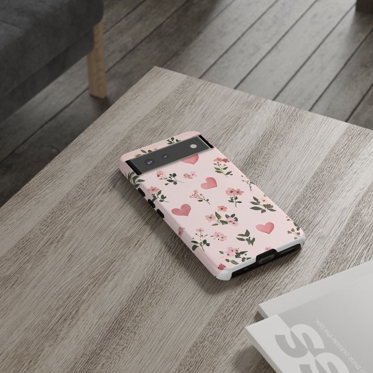 iPhone Case – Cute Pink Heart Flower Design