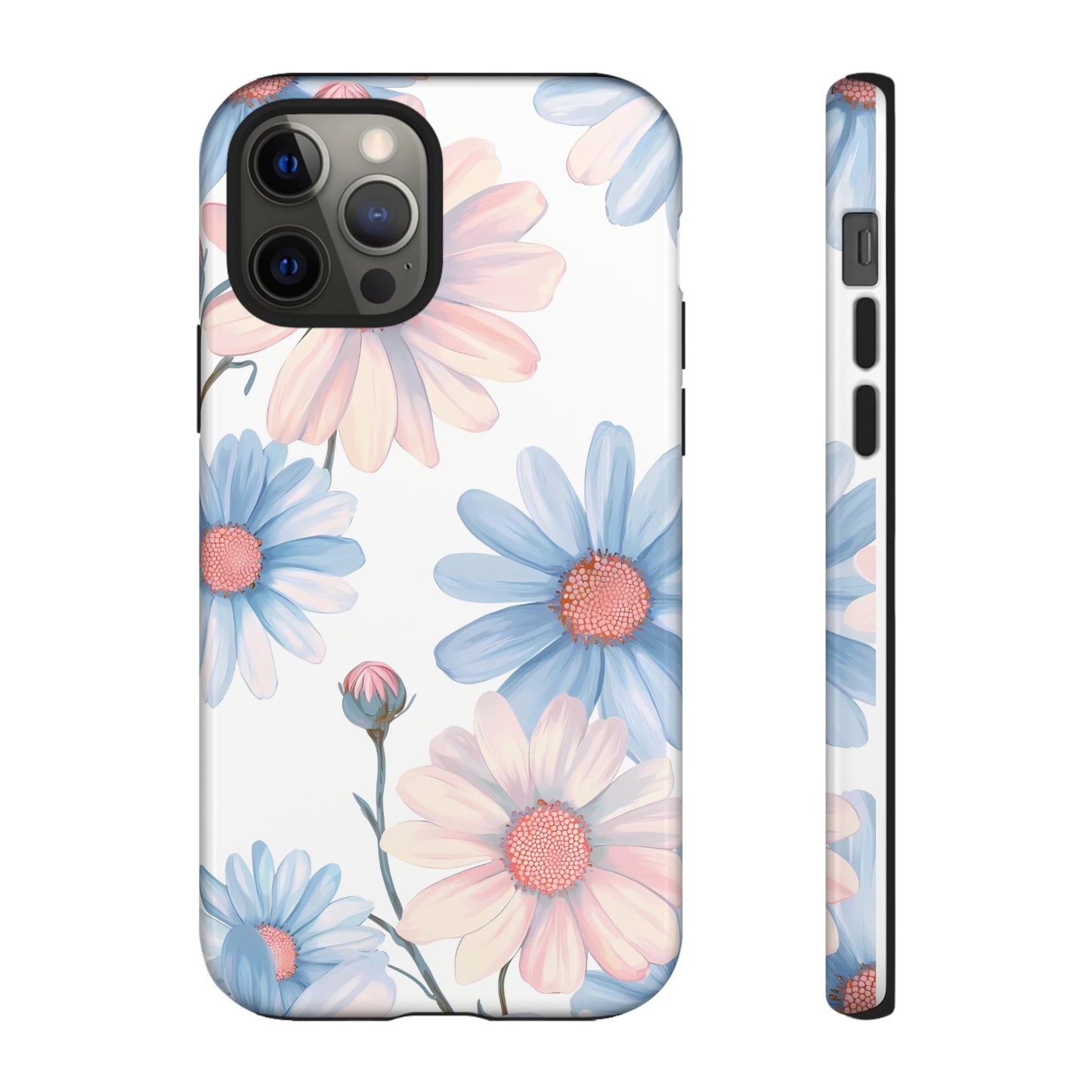 Cute iPhone Case – Blue and Pink Flowers