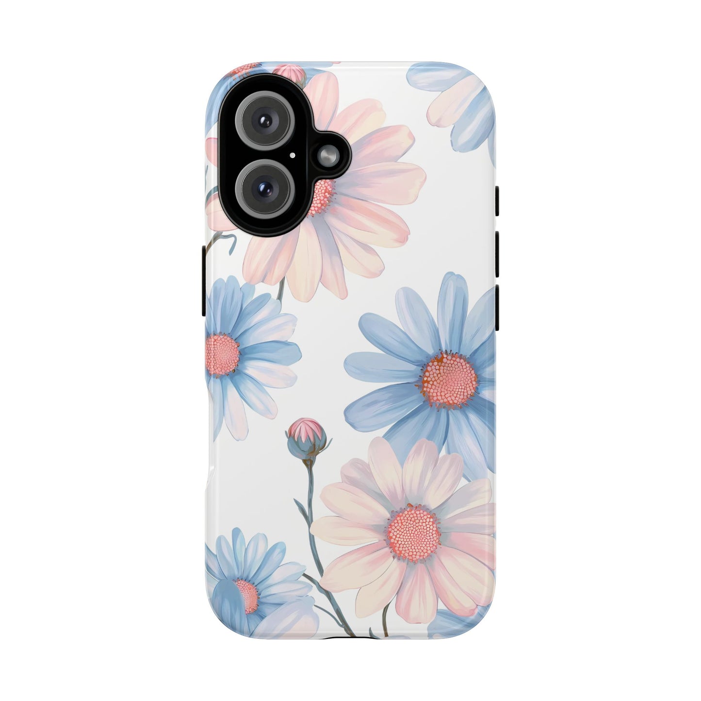 Cute iPhone Case – Blue and Pink Flowers