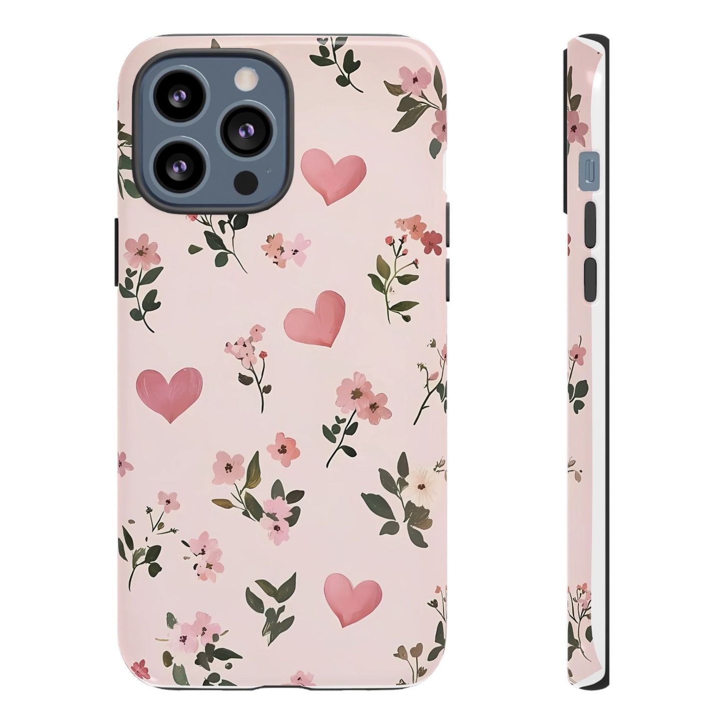 iPhone Case – Cute Pink Heart Flower Design