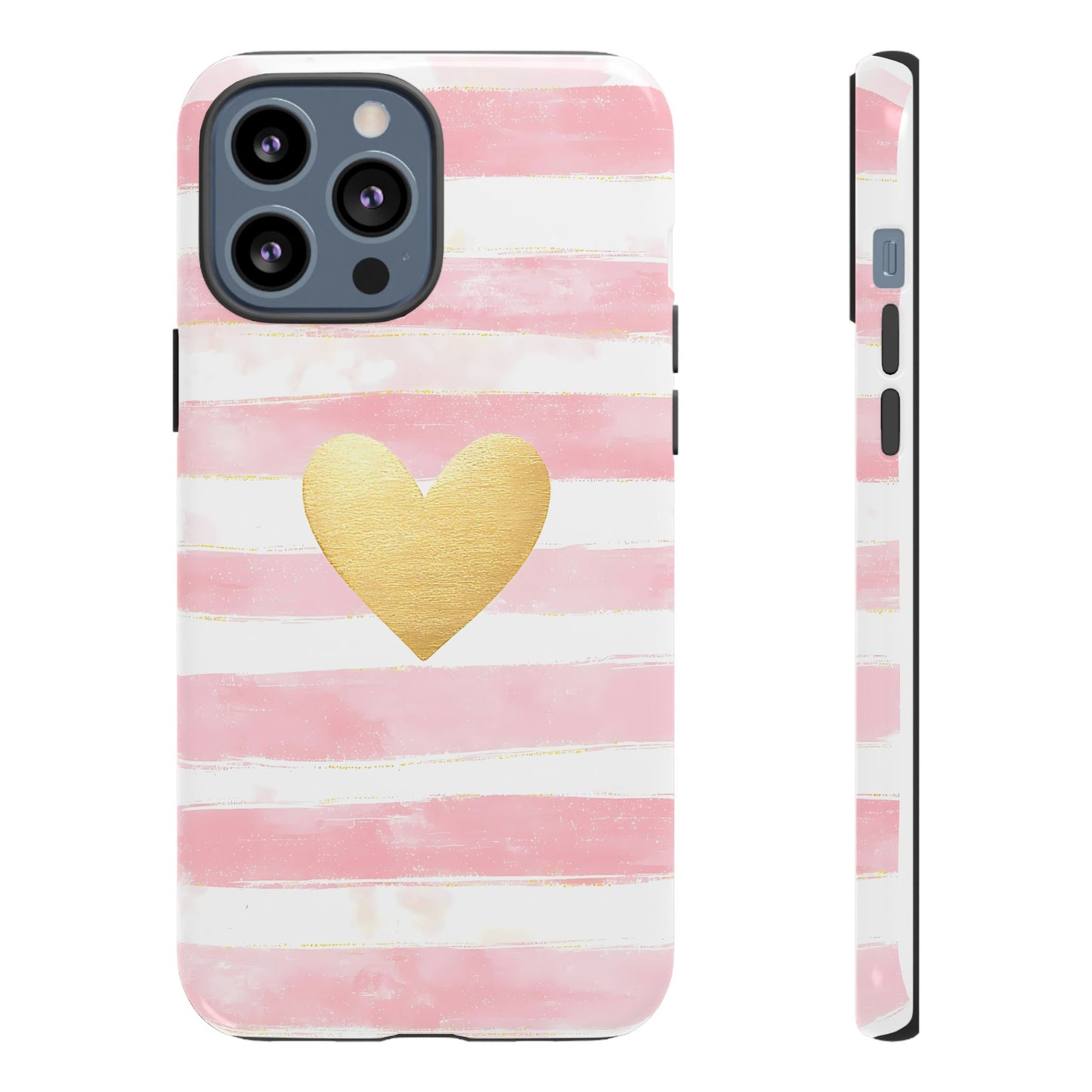 iPhone case - Pink and white striped