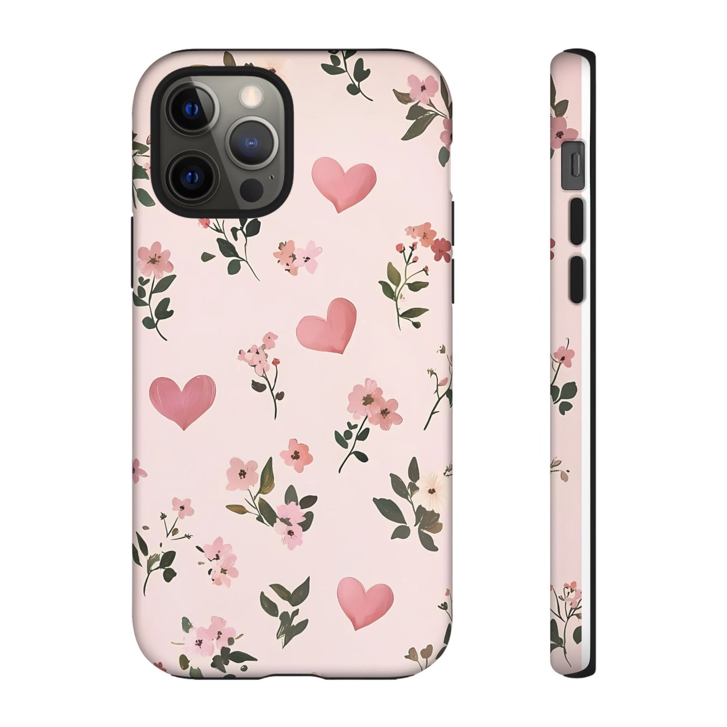 iPhone Case – Cute Pink Heart Flower Design