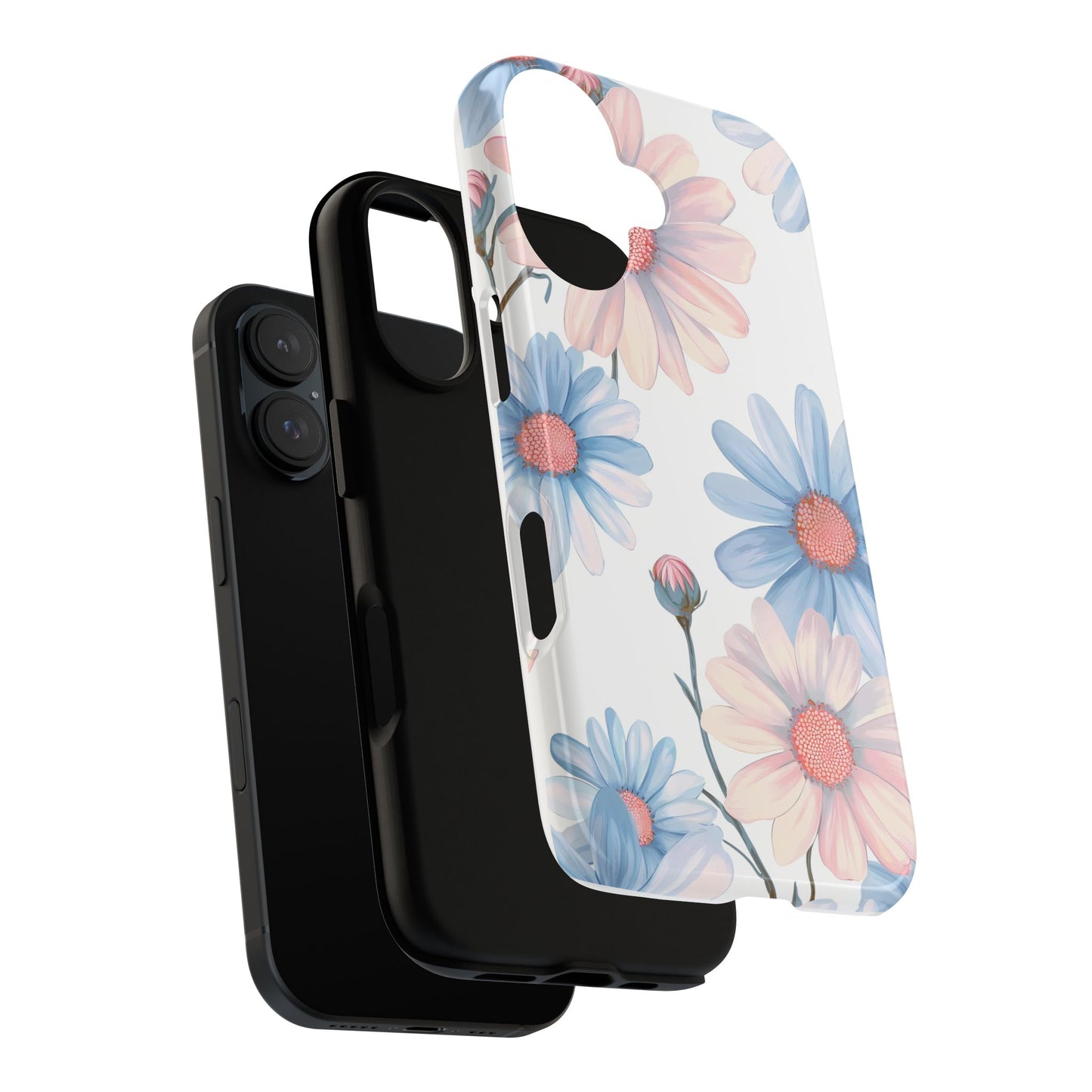 Cute iPhone Case – Blue and Pink Flowers