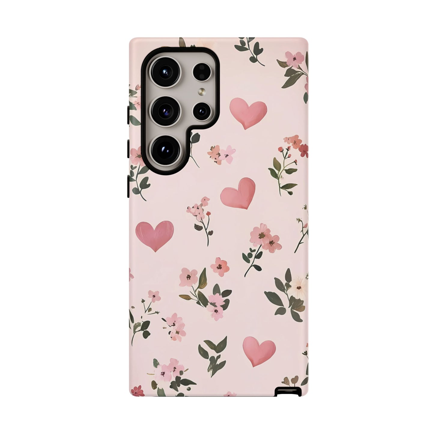 iPhone Case – Cute Pink Heart Flower Design