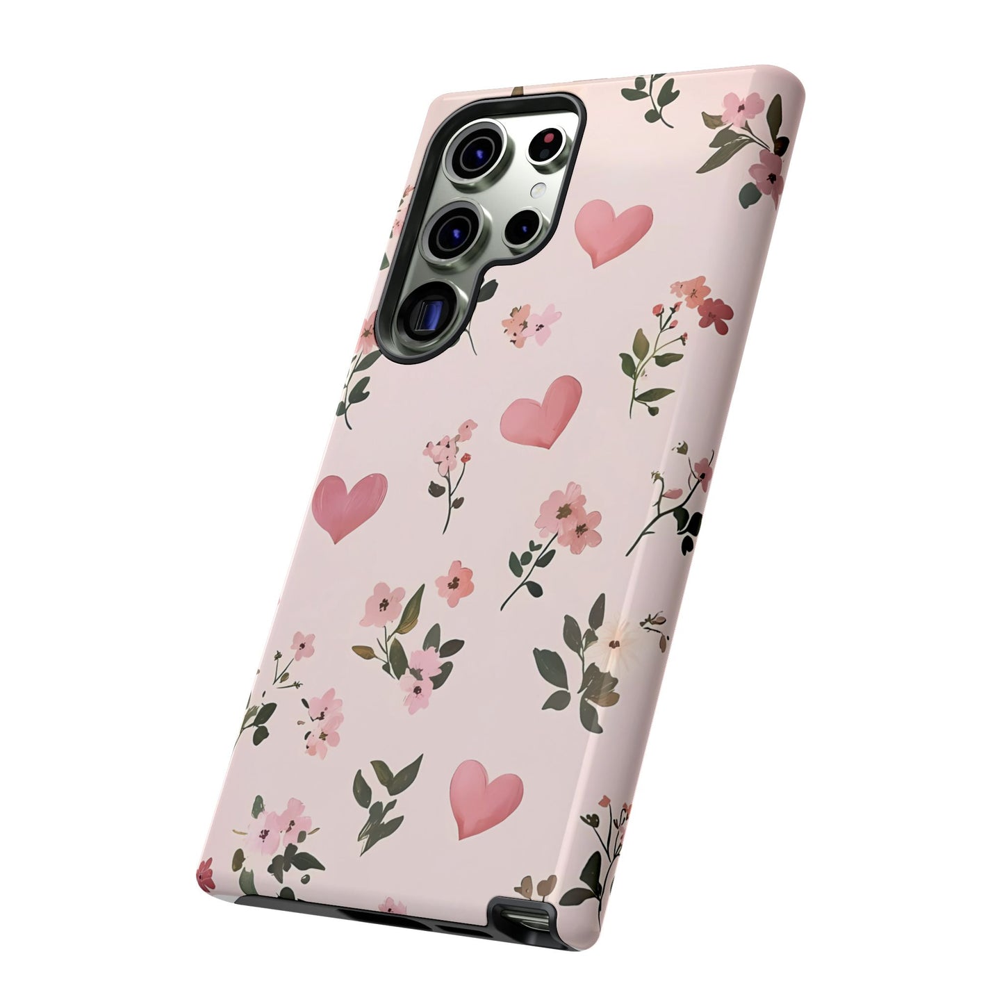 iPhone Case – Cute Pink Heart Flower Design