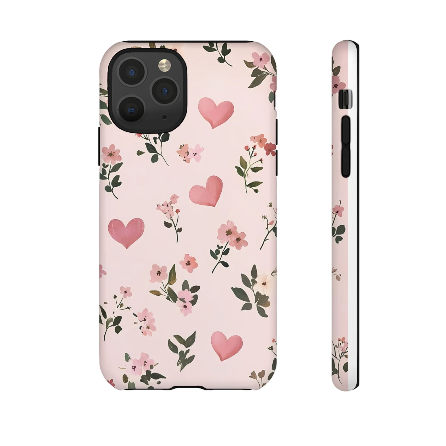 iPhone Case – Cute Pink Heart Flower Design