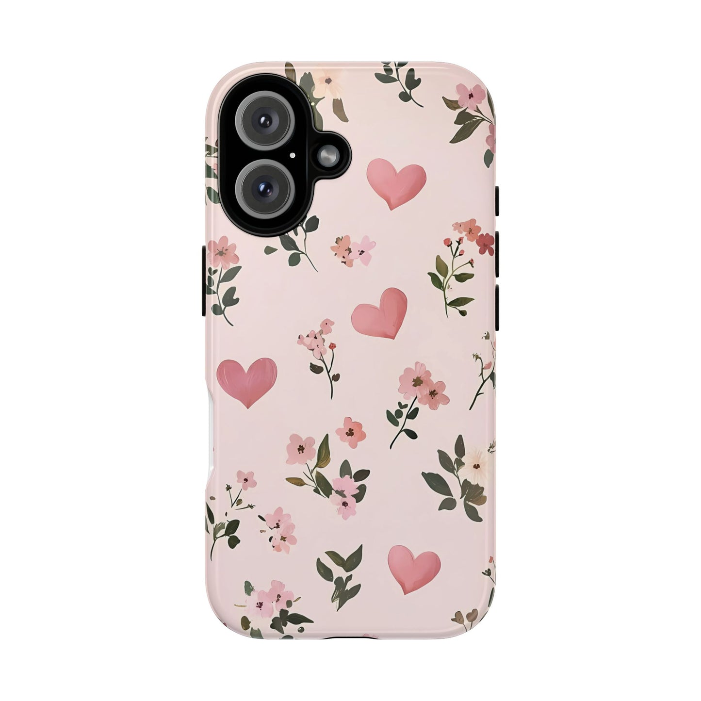 iPhone Case – Cute Pink Heart Flower Design