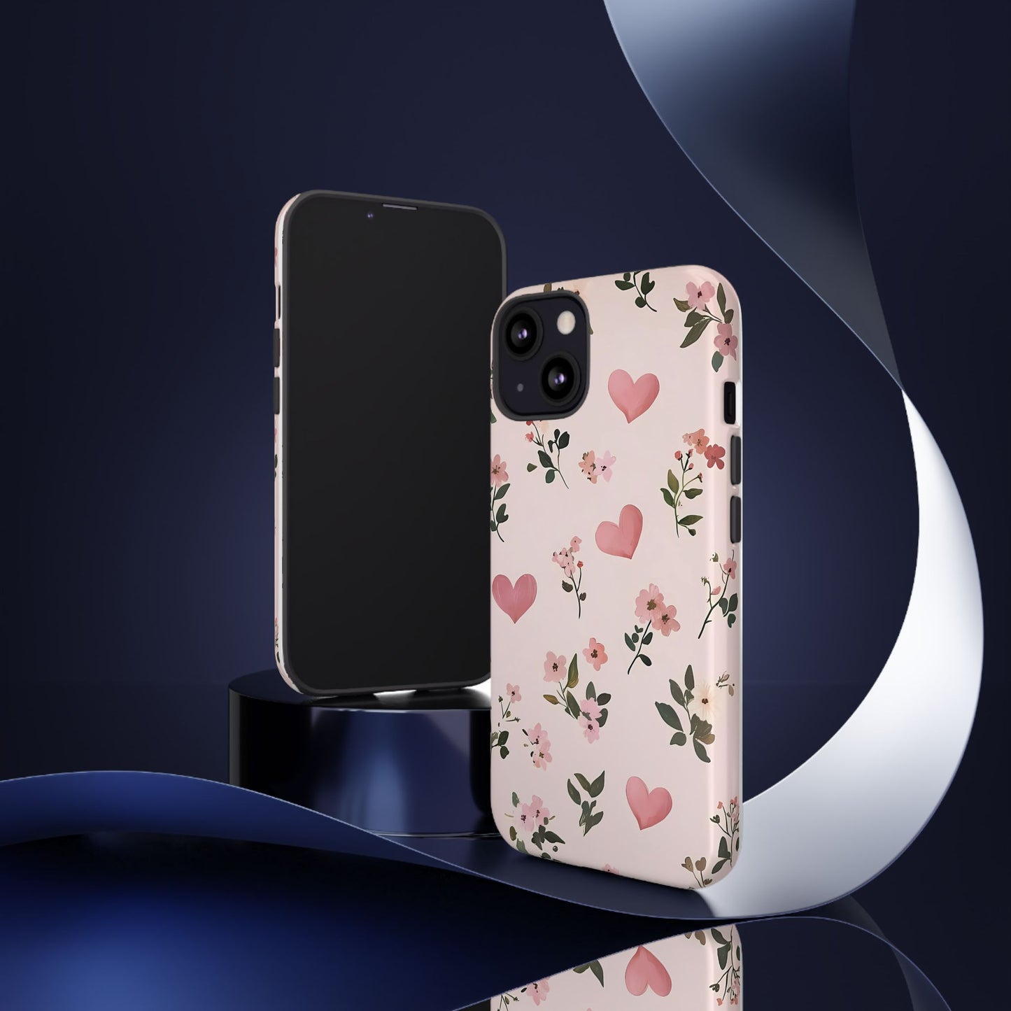 iPhone Case – Cute Pink Heart Flower Design