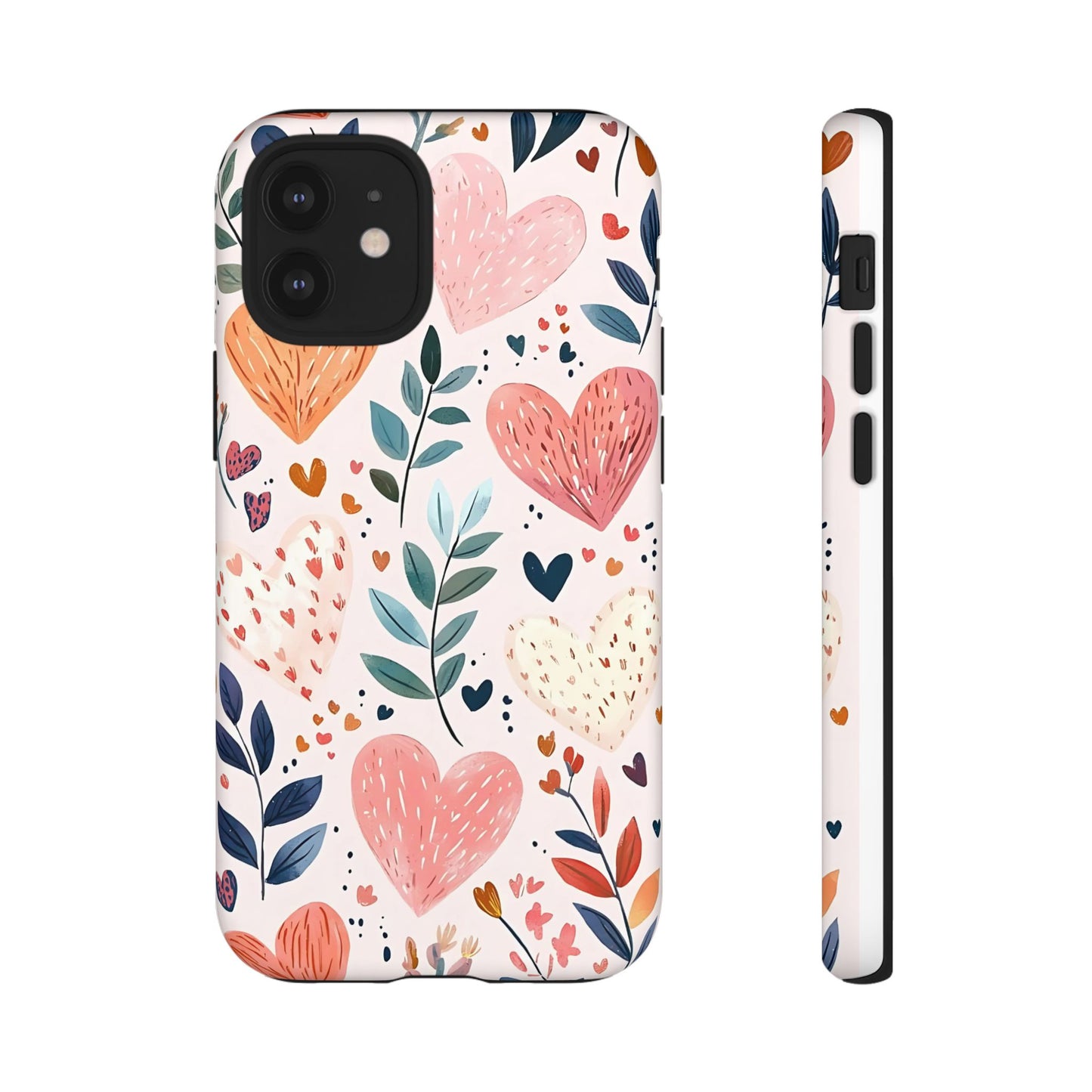 iPhone Case Cute Pink Heart Flower Phone Case Durable Trendy iPhone Tech Accessories