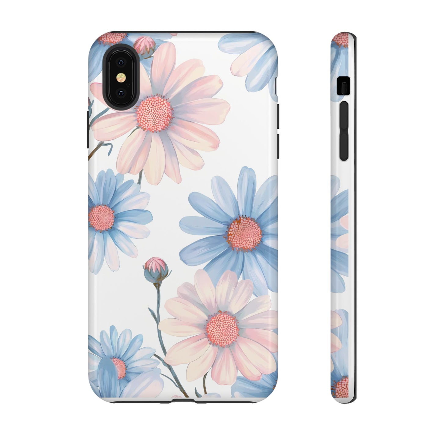 Cute iPhone Case – Blue and Pink Flowers