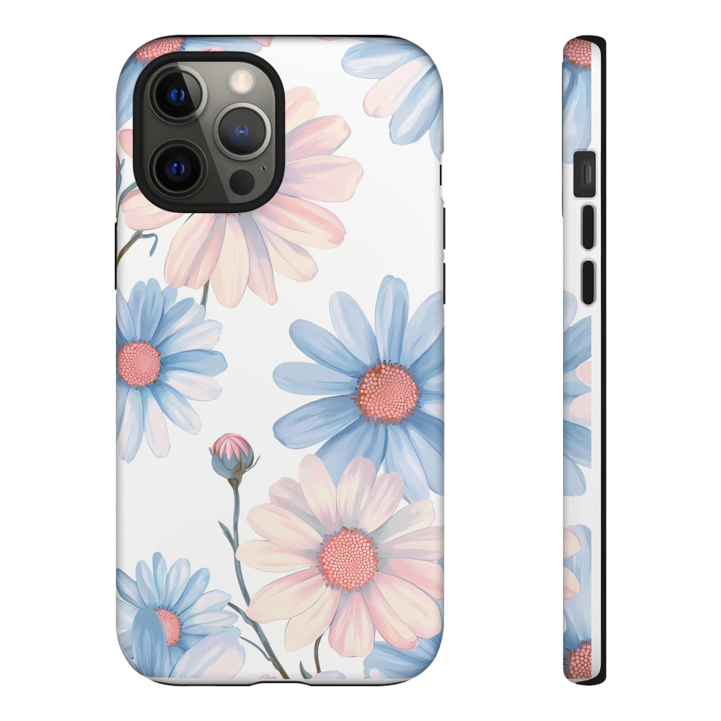 Cute iPhone Case – Blue and Pink Flowers