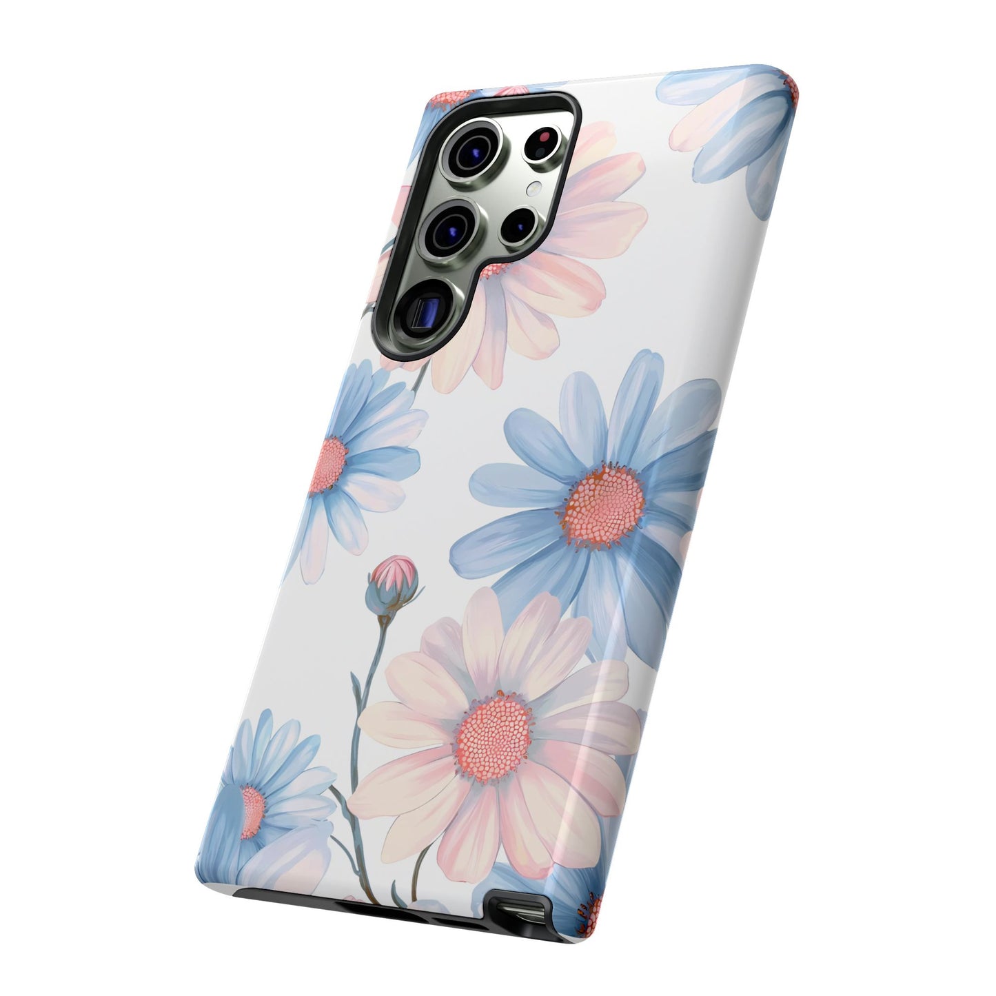 Cute iPhone Case – Blue and Pink Flowers